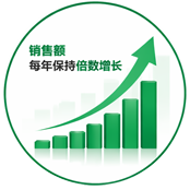 销售额每年保持倍数增长，持续保持稳健增长势头